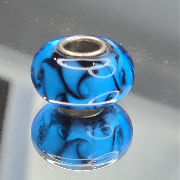 925 sterling Silver core center murano glass bead fits pandora type bracelets - Picture 4 of 7